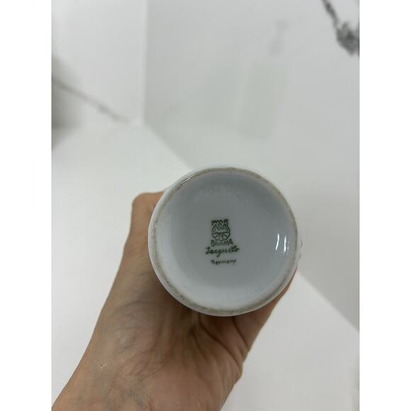 Jaeger & Co. Porcelain Gold & Gray Flower Vase 8" - Picture 4 of 4